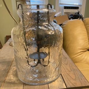 Large hurricane candle votive/canister